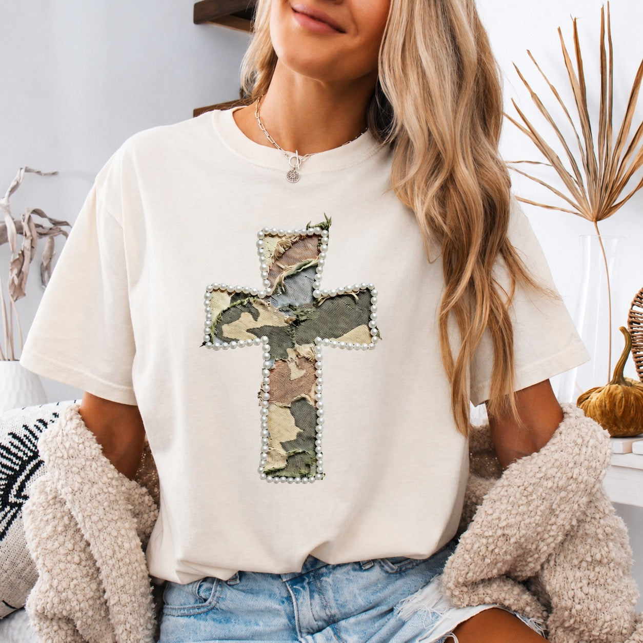 Camo Cross Faux Patch Tee