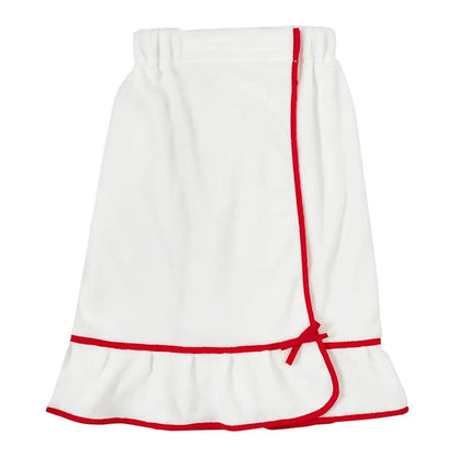 Spa Wrap - White w/ Red Trim