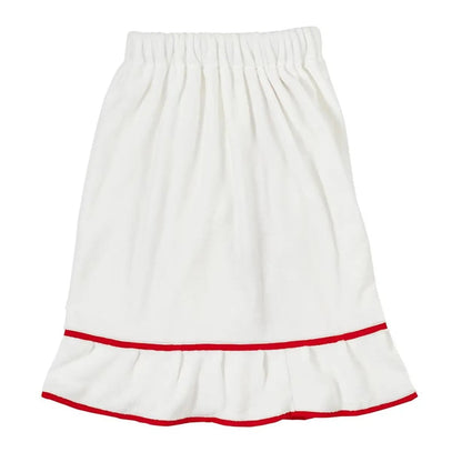 Spa Wrap - White w/ Red Trim