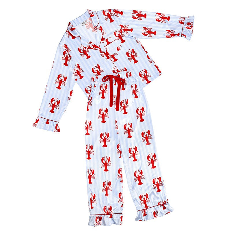Long PJ Set Ruffles- Lobsters