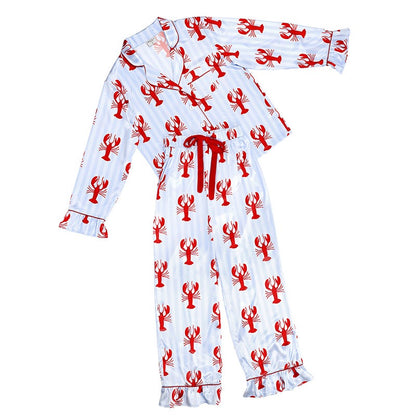 Long PJ Set Ruffles- Lobsters