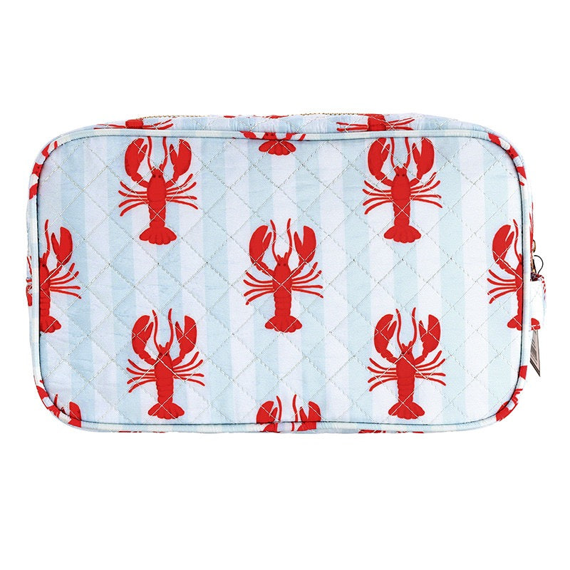 Quilted Cosmetic Bag - Lobster