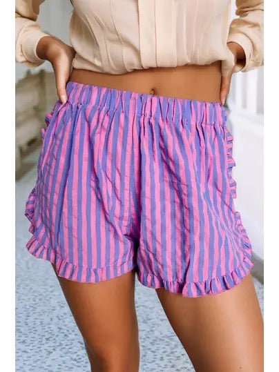 Striped Ruffle Shorts